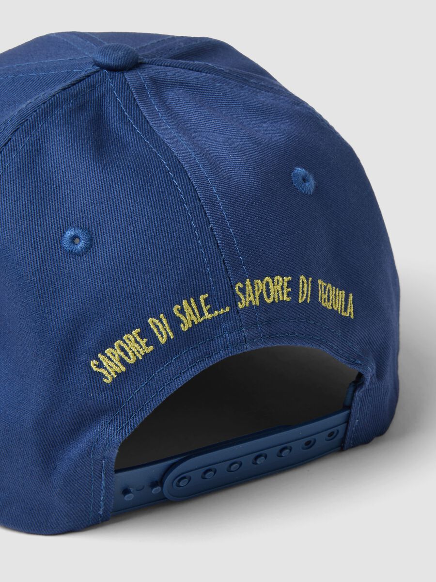 Cappello da baseball in puro cotone blu con ricamo Margarita_2