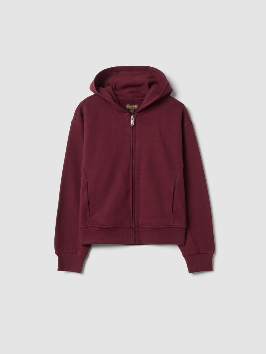 Purple hoodie in pure organic cotton, regular fit_0