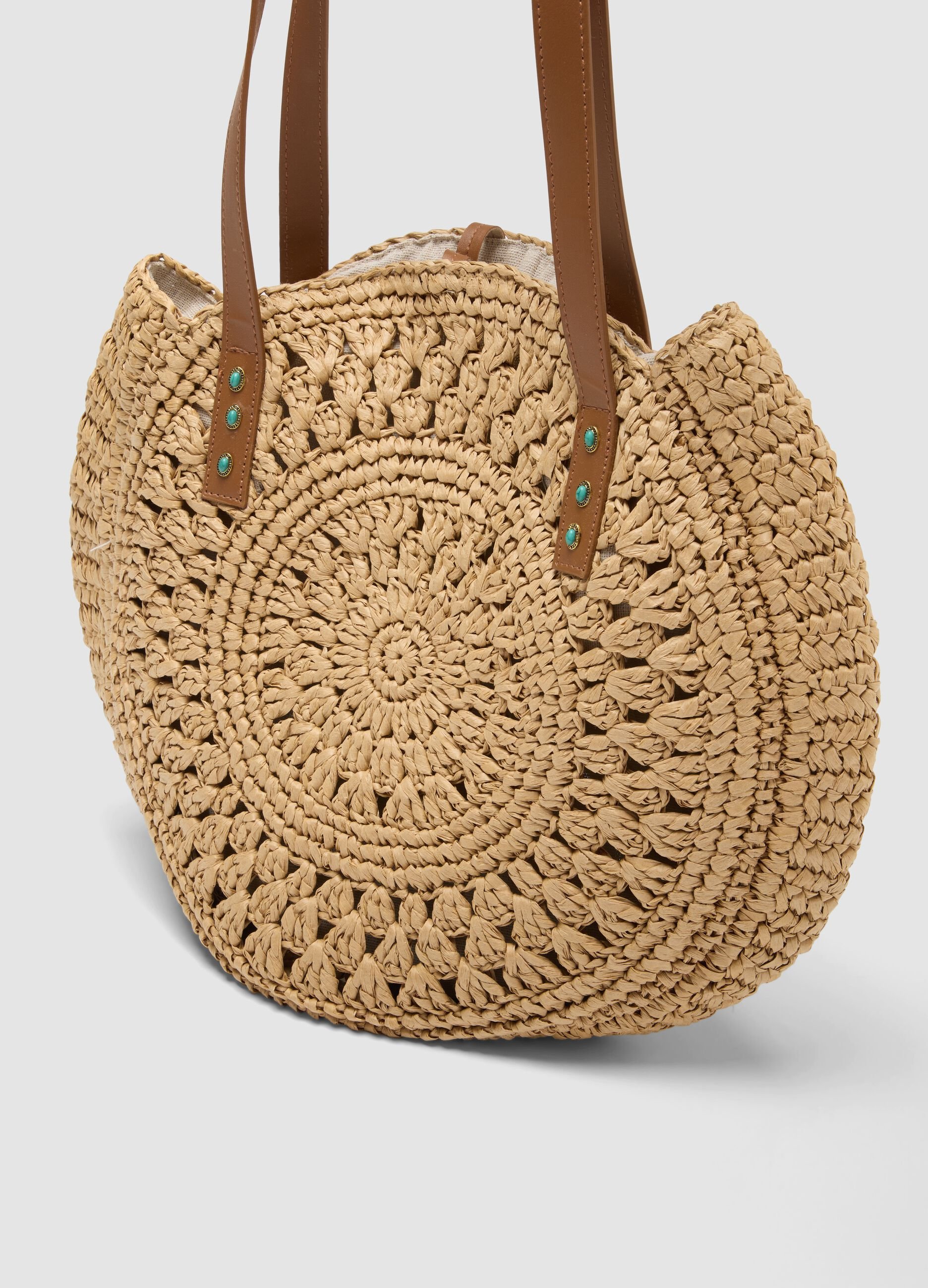 Beige paper-fibre beach bag