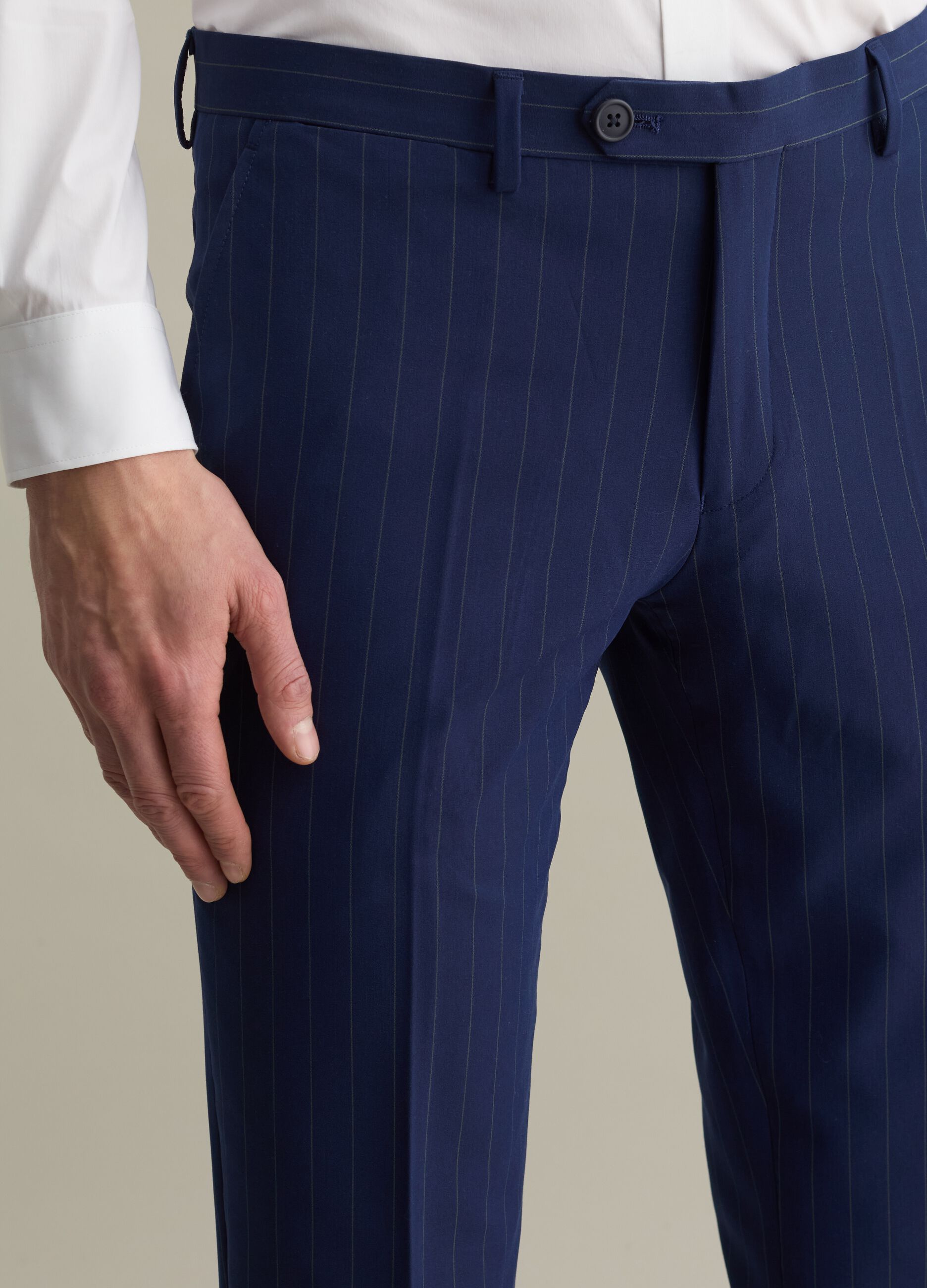 Easy-fit pinstriped trousers