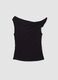 Top nero asimmetrico monospalla in viscosa elasticizzato slim fit_1