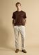 T-shirt marrone in jersey di puro cotone con girocollo relaxed fit_1