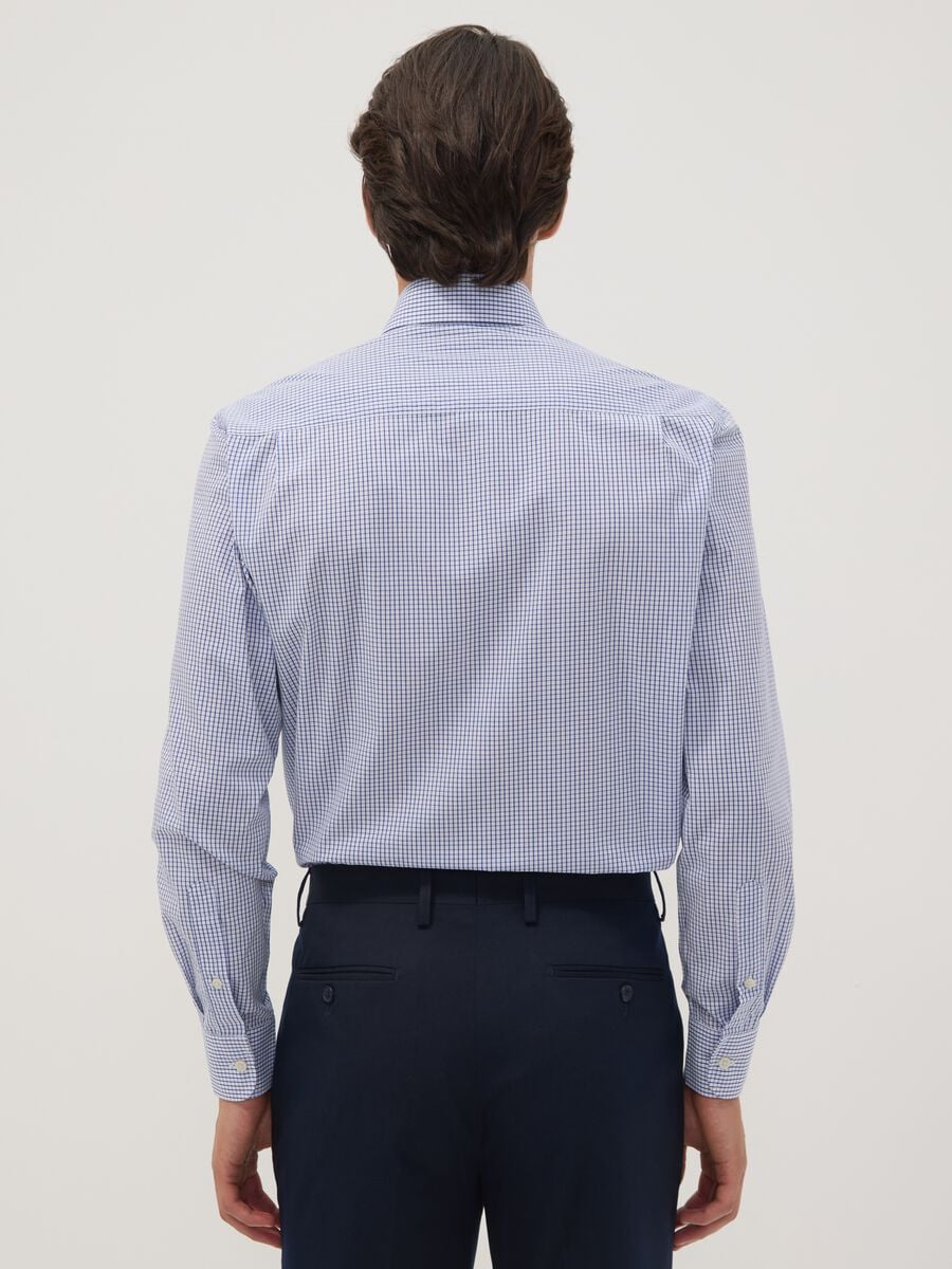 Light blue cotton-blend checked easy-iron regular-fit shirt_2