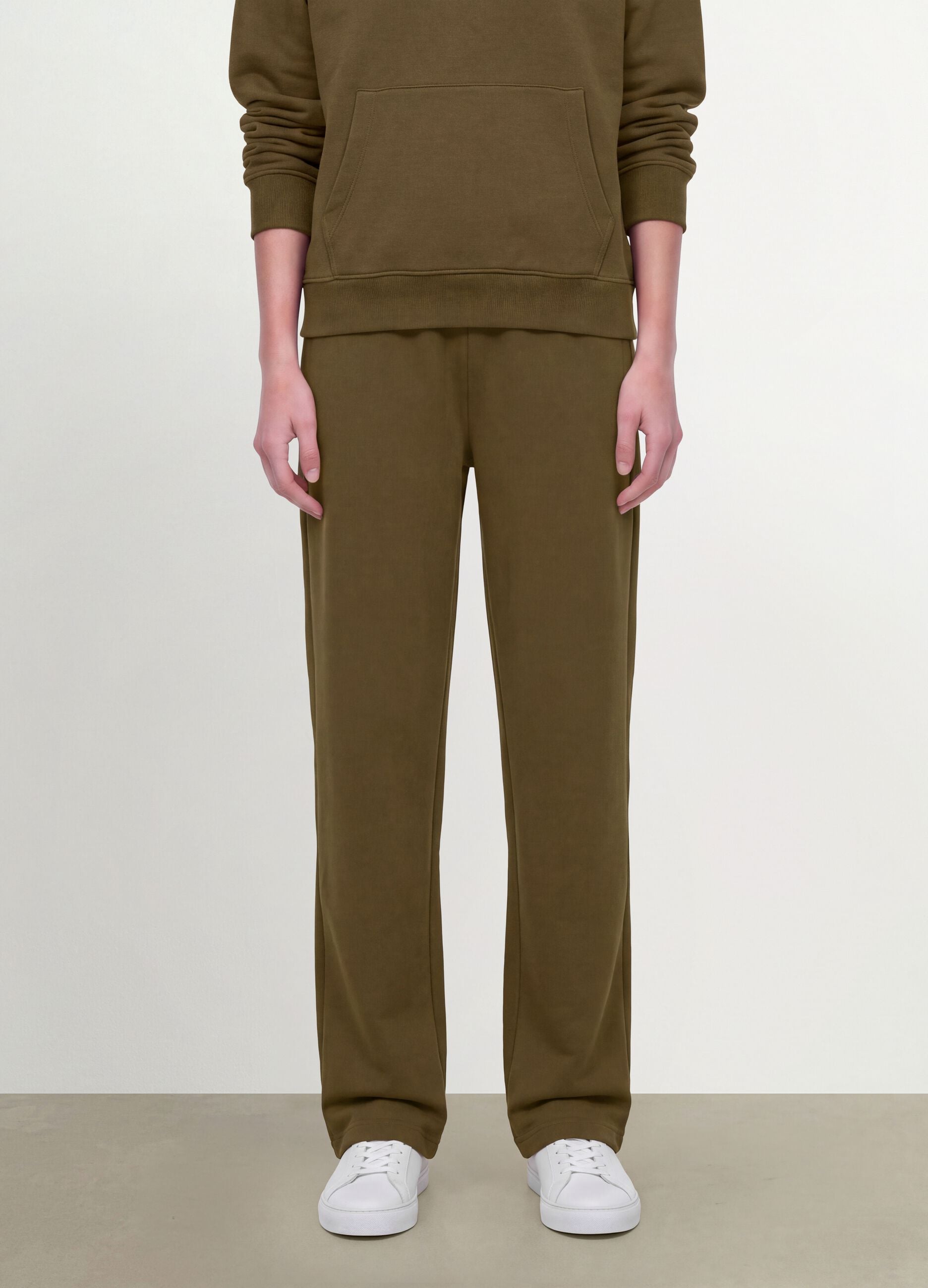 Green cotton-blend straight-fit joggers