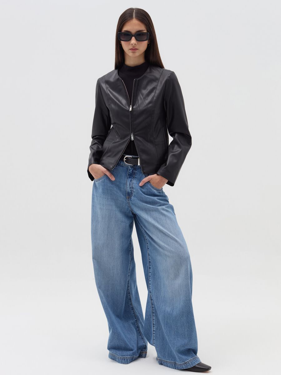 Biker jacket with shiny effect_2