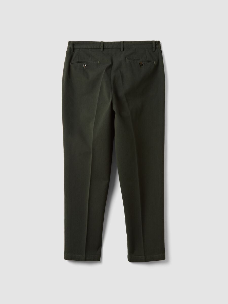 Green cotton and stretch modal chino trousers_2