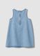 Girls&rsquo; light blue denim sleeveless dress in cotton blend, oversized fit_1