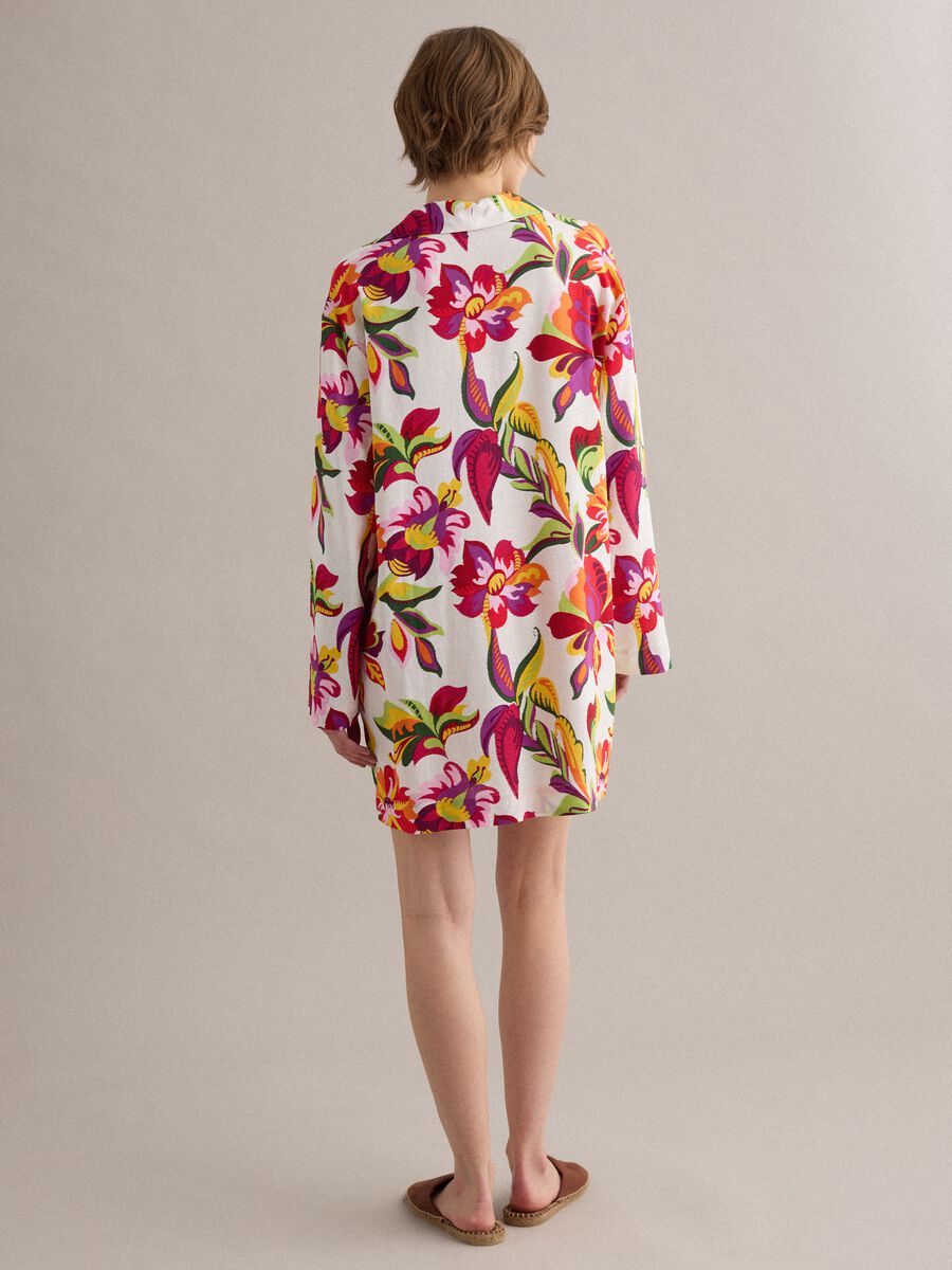 Multicolour viscose-linen blend shirt dress, regular fit_3