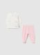 White velvet two-piece set for baby girls_0