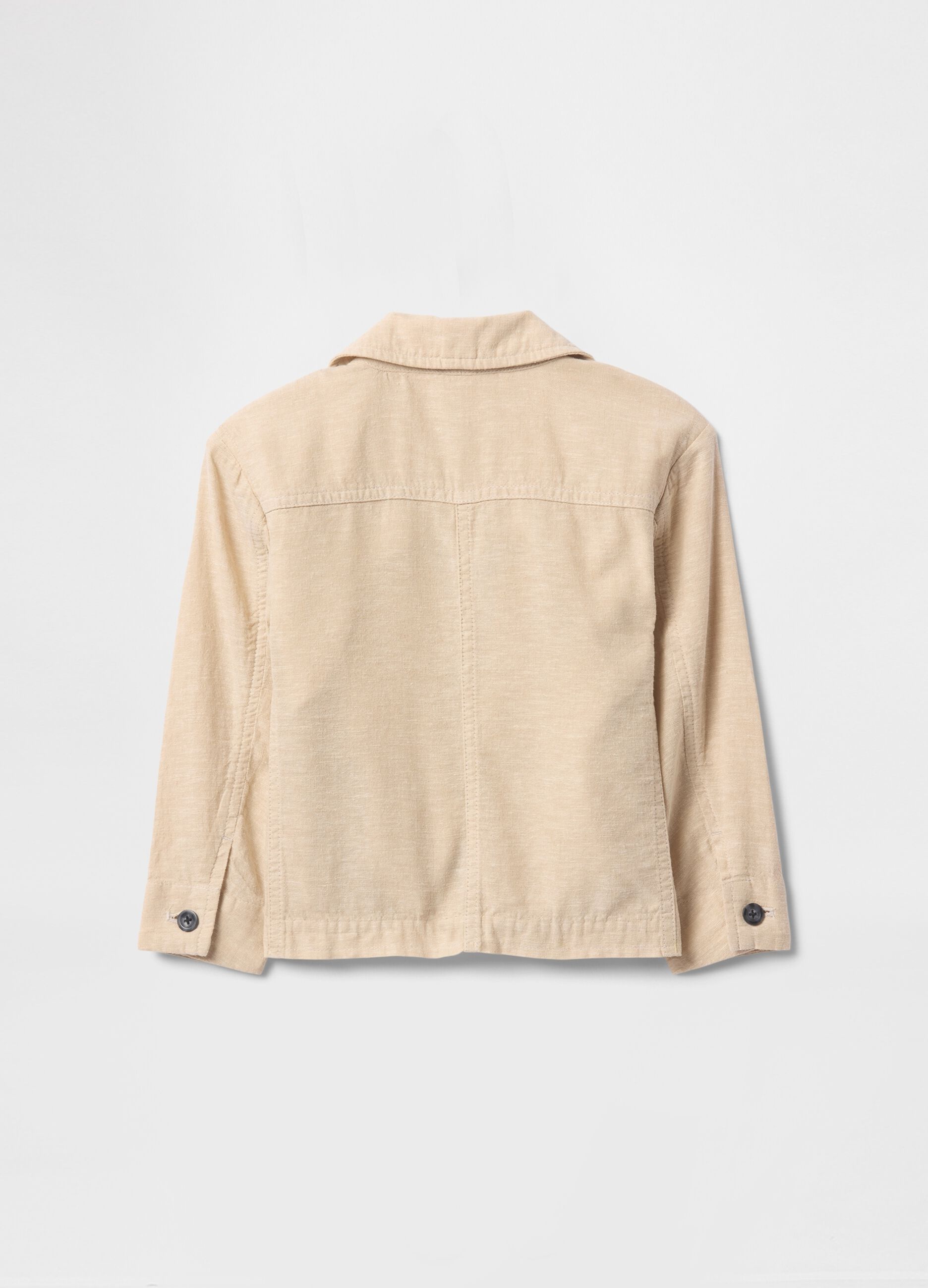 Beige jacket in linen and cotton
