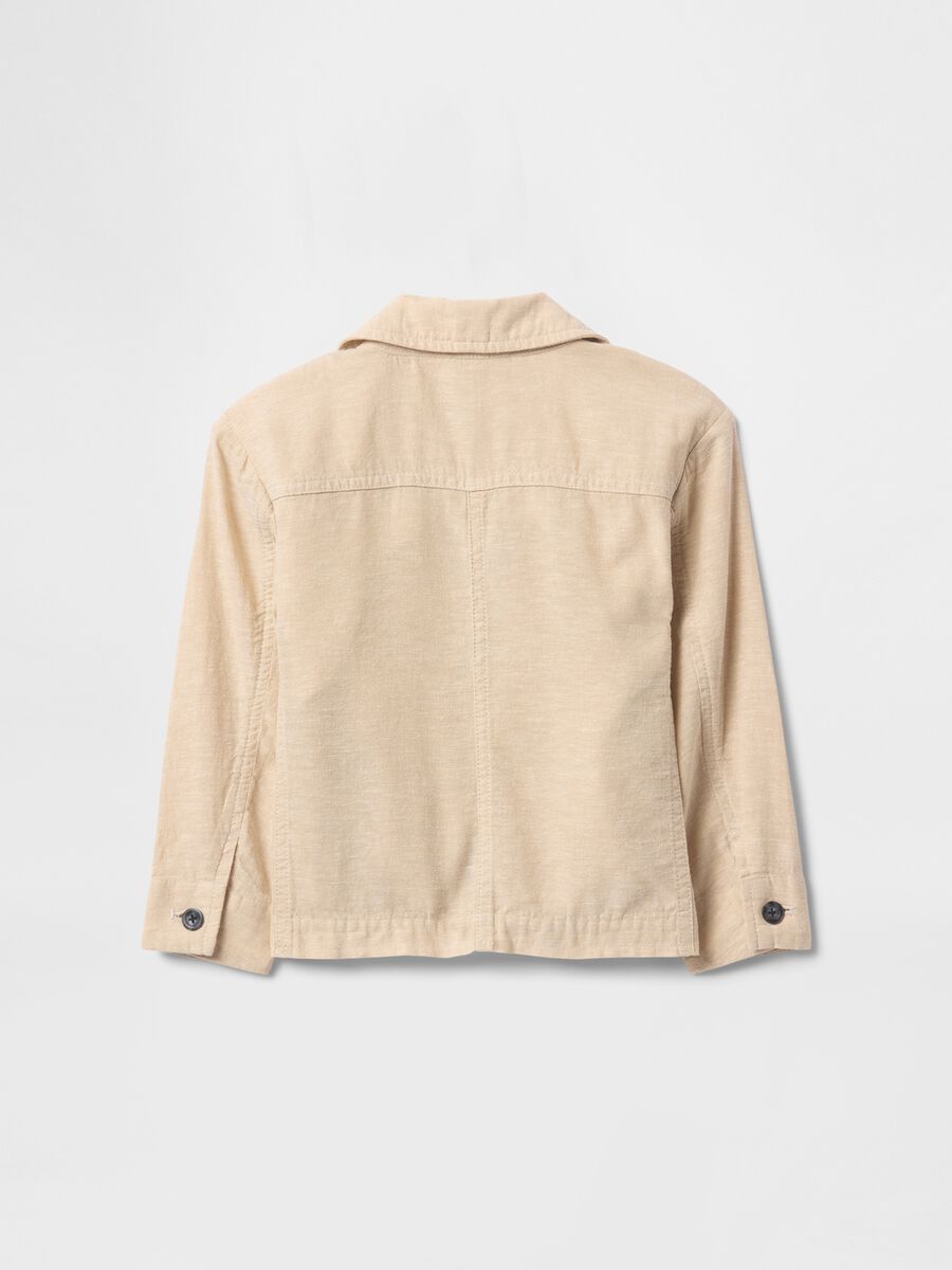 Beige jacket in linen and cotton_1