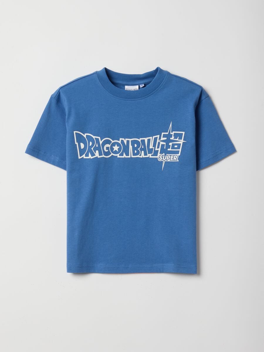 T-shirt over blu in puro cotone a girocollo stampa Dragon Ball per bambino_0