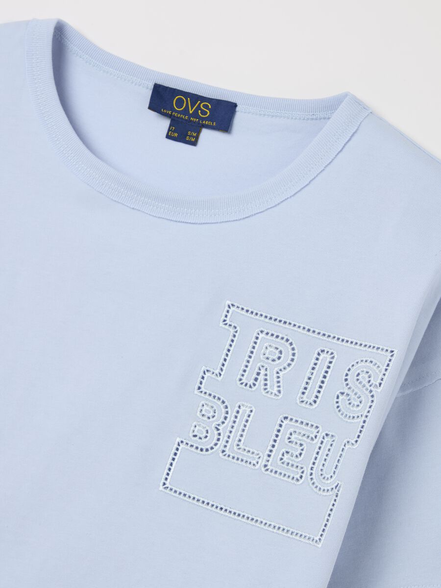 T-shirt with "Iris Bleu" embroidery_5