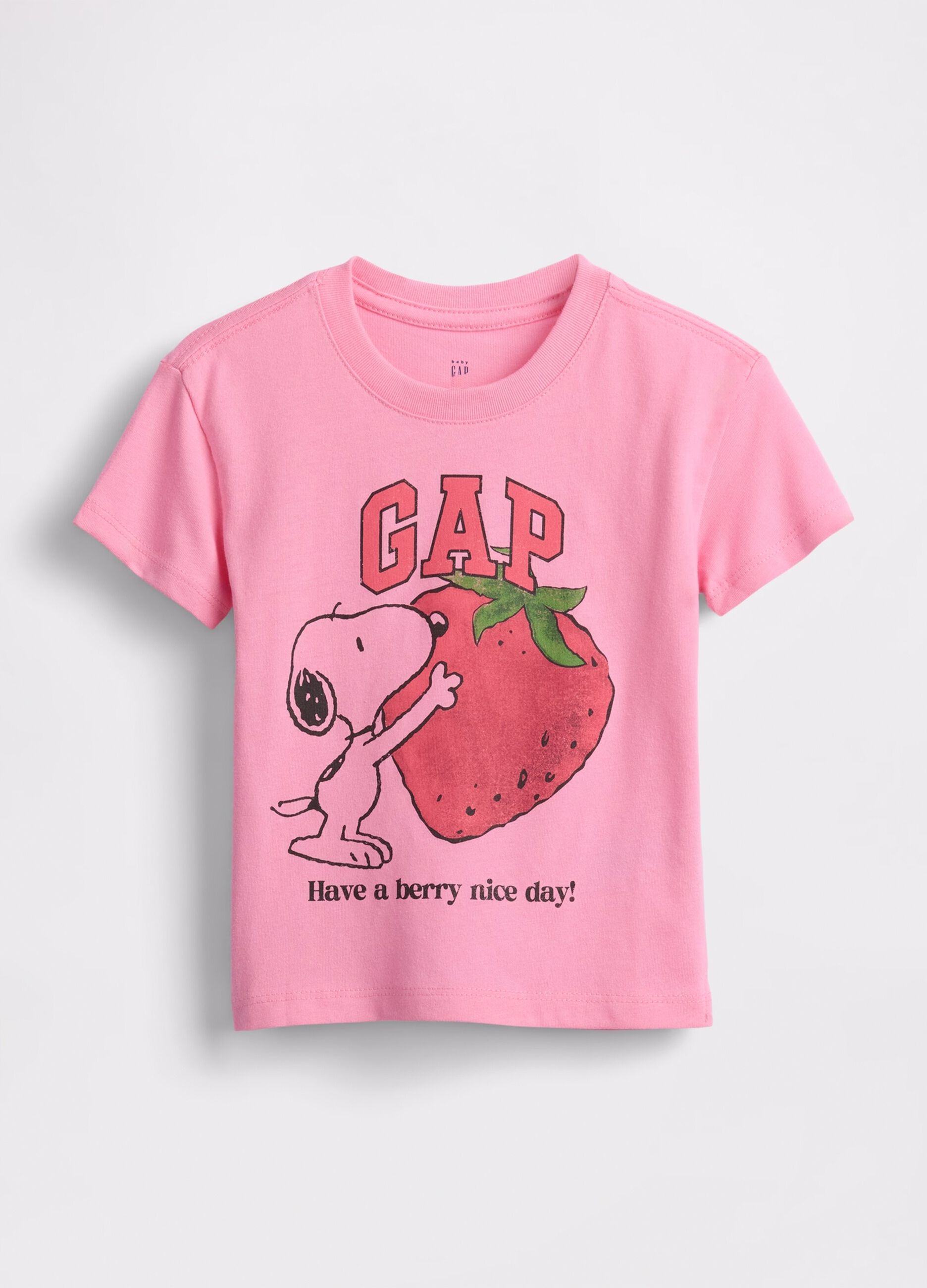 Pink T-shirt with Snoopy and strawberry