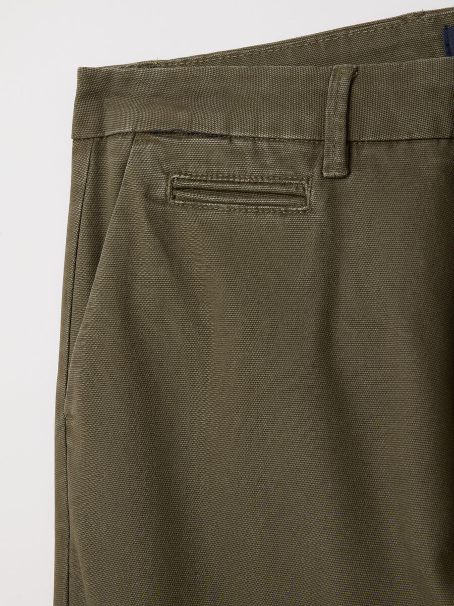 Pantaloni chino in cotone verdi slim fit_1