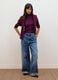 Purple modal and stretch cashmere T-shirt, regular fit_0