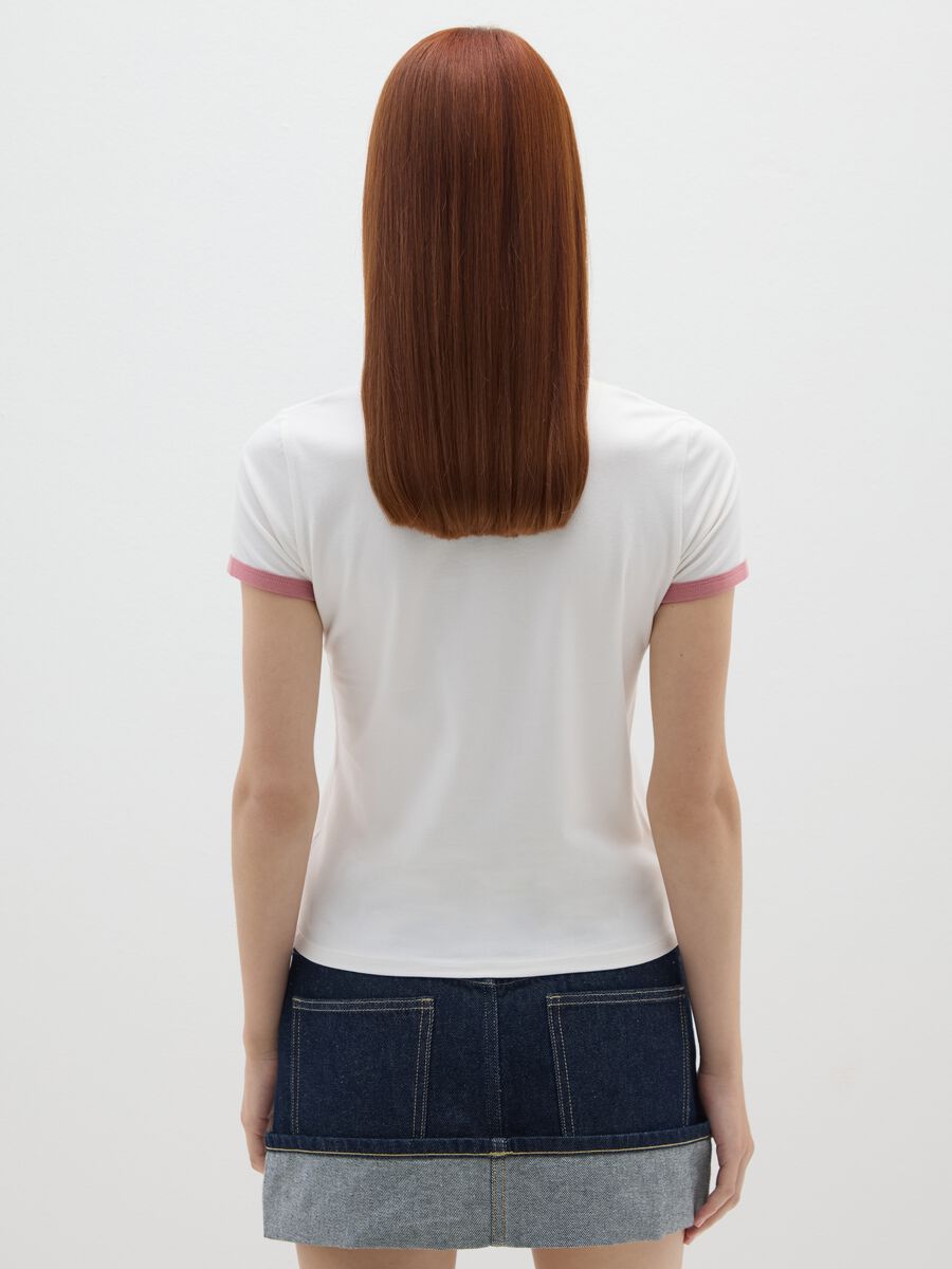 T-shirt in cotone elasticizzato bianca regular fit_2
