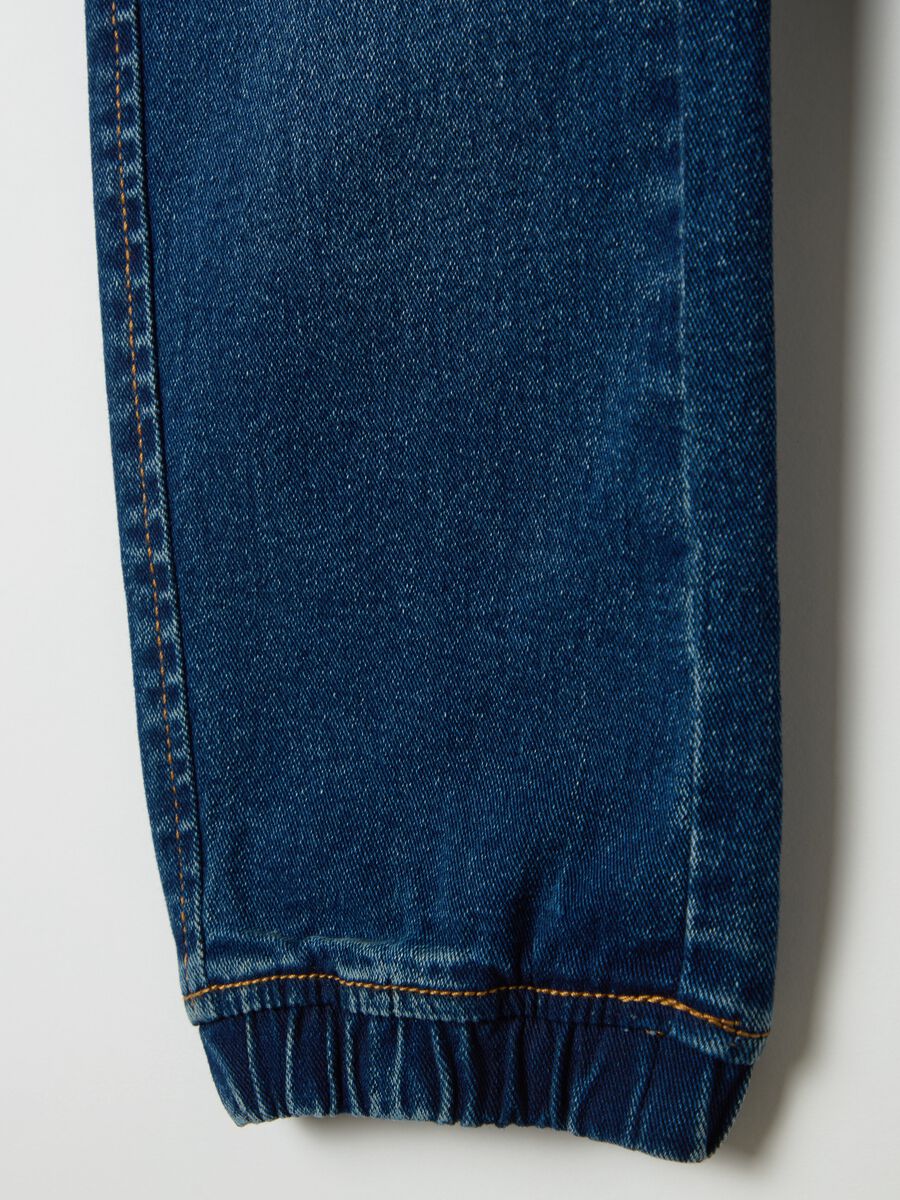 Relaxed-fit joggers in denim with drawstring_3