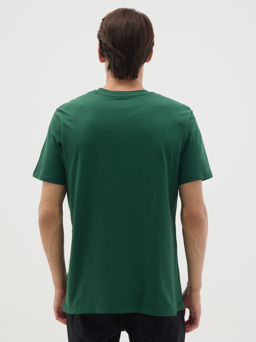 Green pure cotton T-shirt regular fit_3