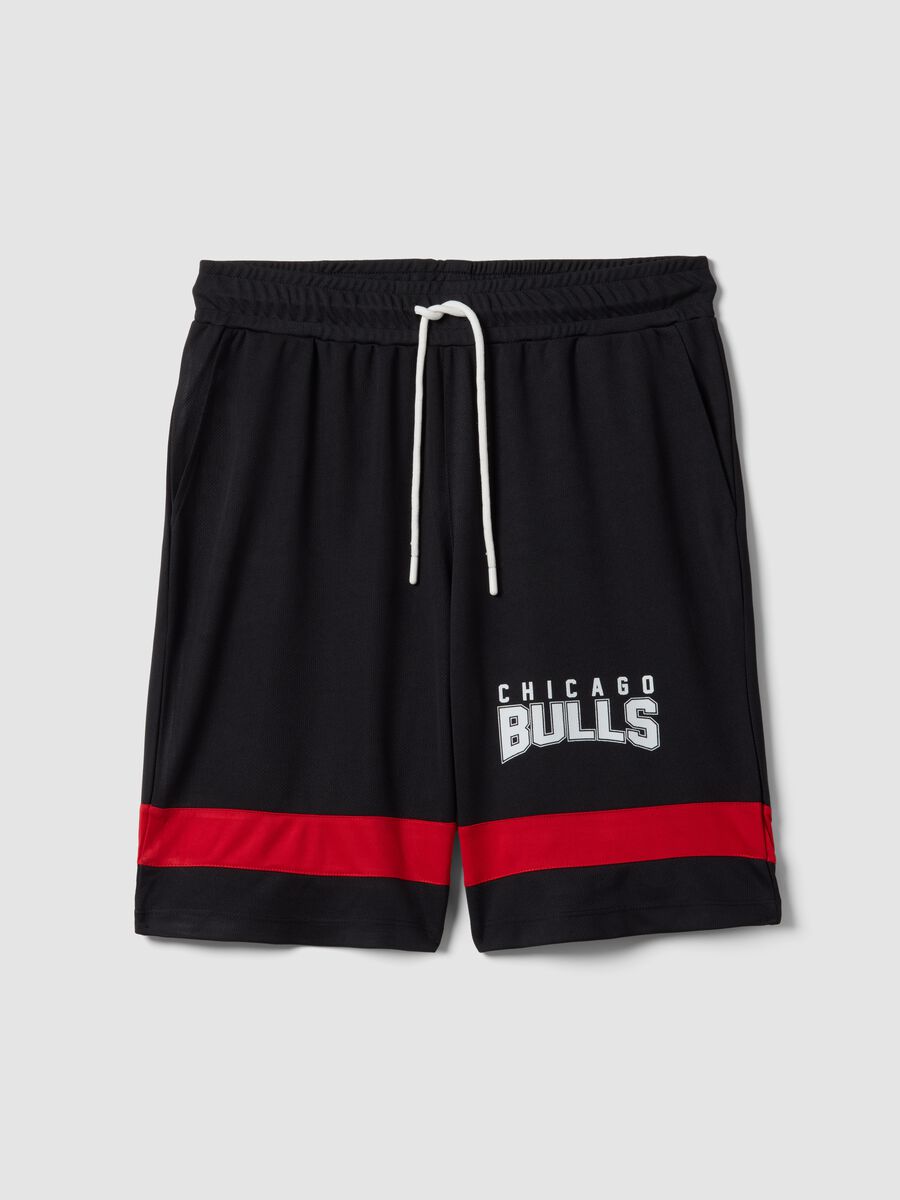 Pantaloncini in puro cotone multicolor con logo Chicago Bulls_4