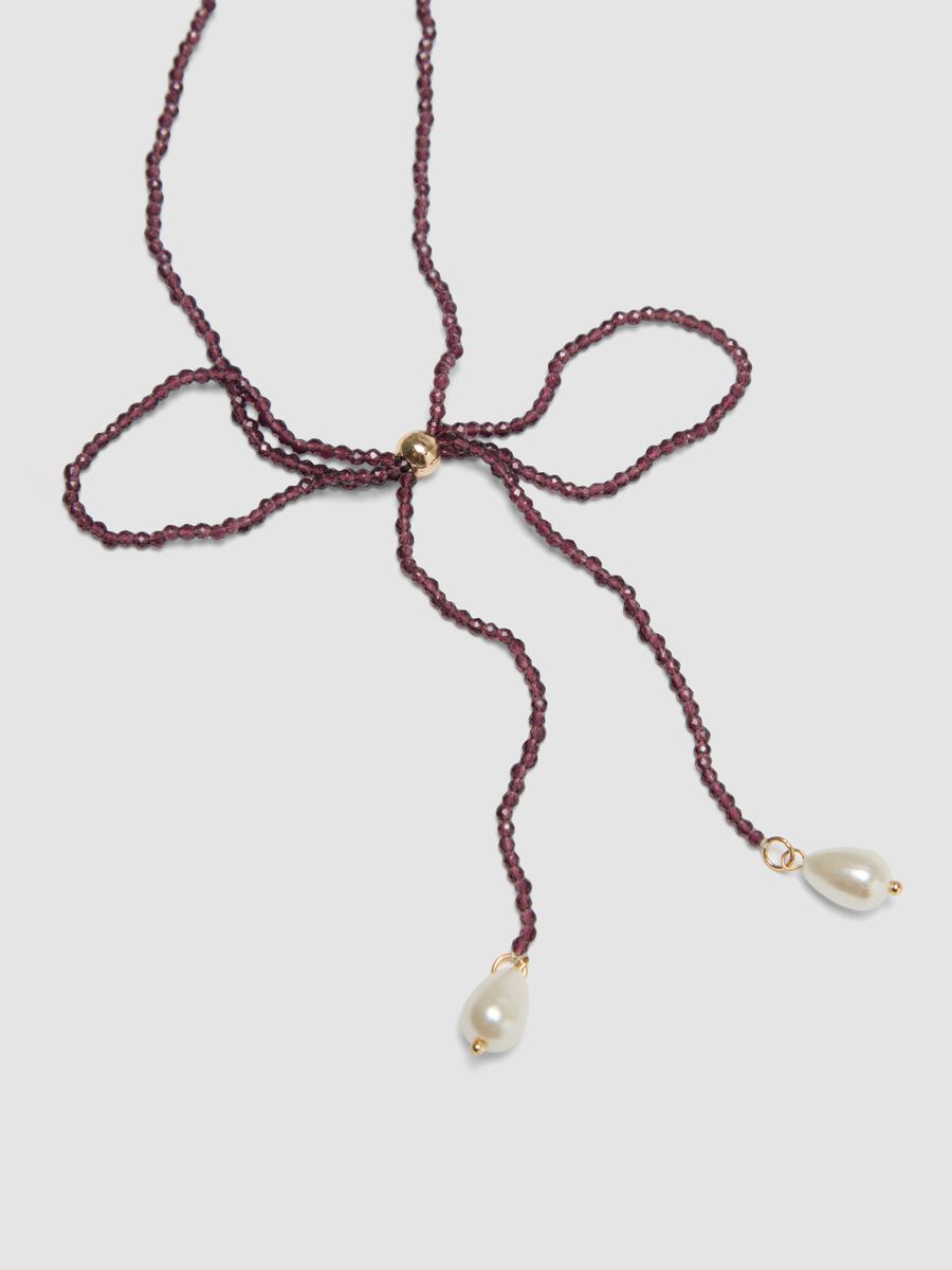 Collana multicolor a fili con perle pendenti_2