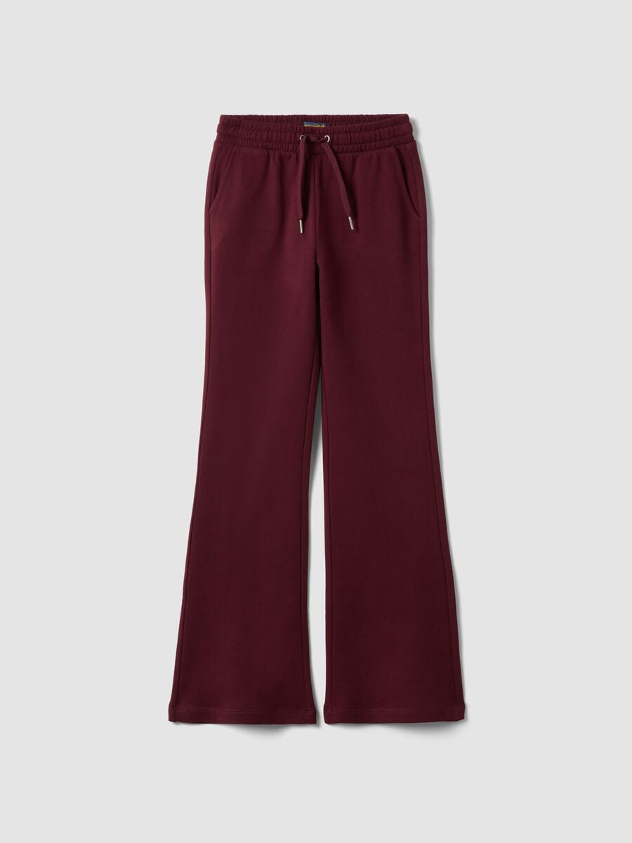 Purple flare trousers in pure organic cotton_0