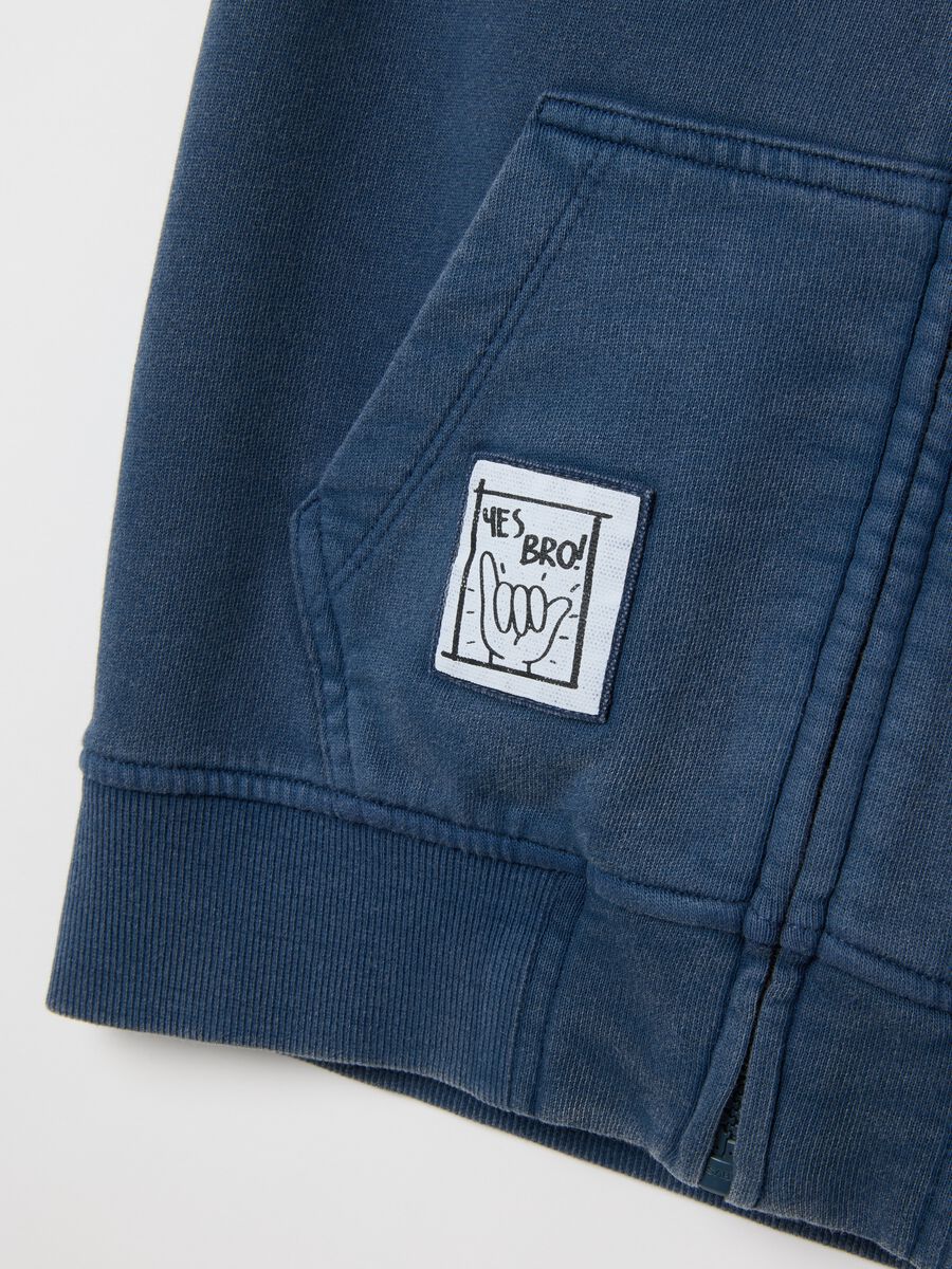 Children's Sleeveless Blue Cotton Hoodie - Regular Fit_3