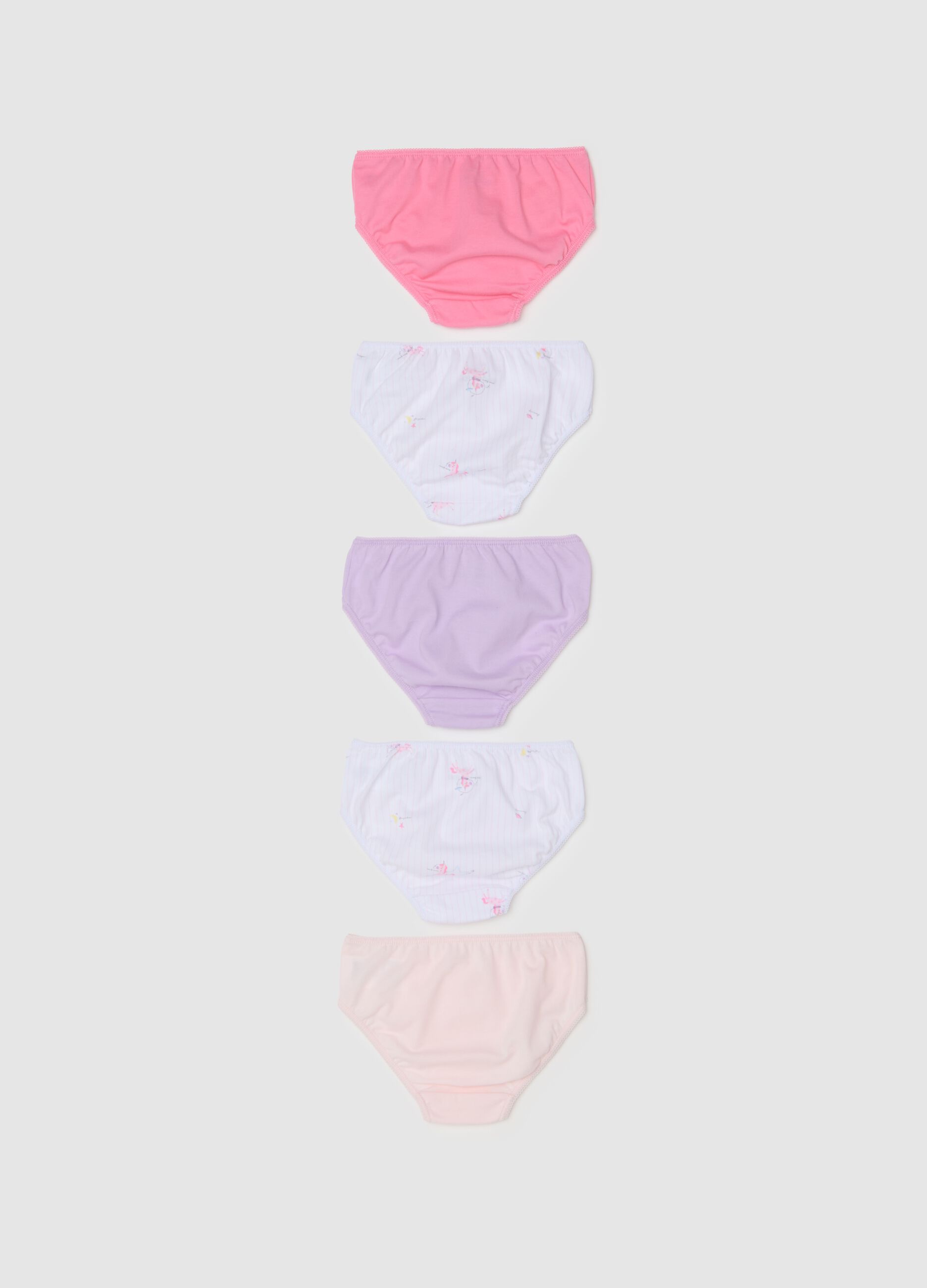 Multi-pack set of girls' underwear in multicolour pure cotton regular fit