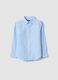 Boys' regular fit light blue linen and cotton blend shirt_0