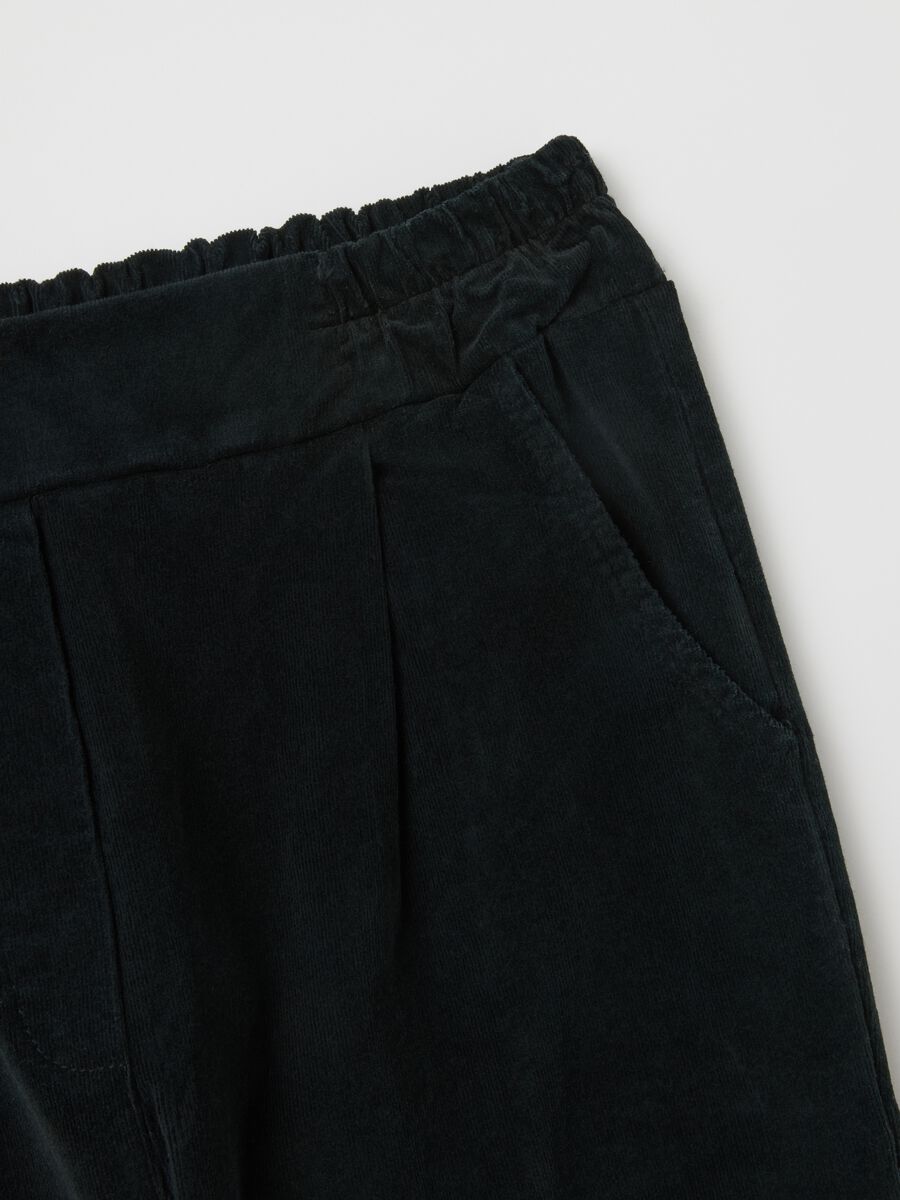 Pantaloni in cotone elasticizzato neri regular fit_5