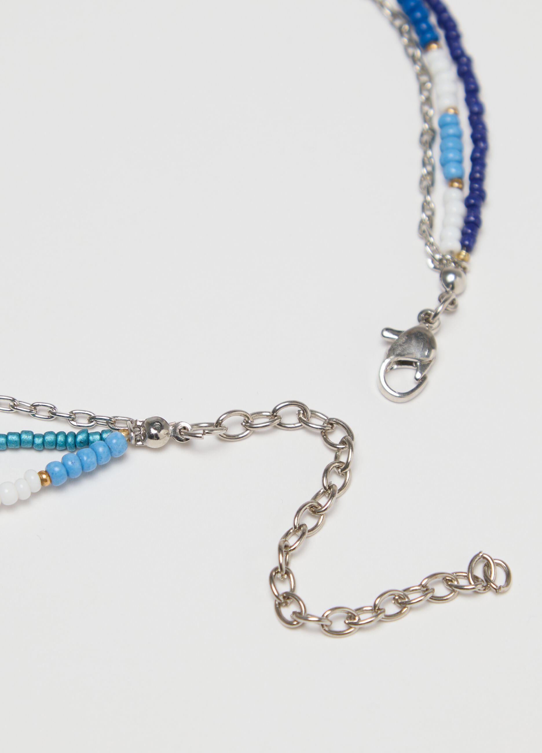 Necklace with beads and shell pendant