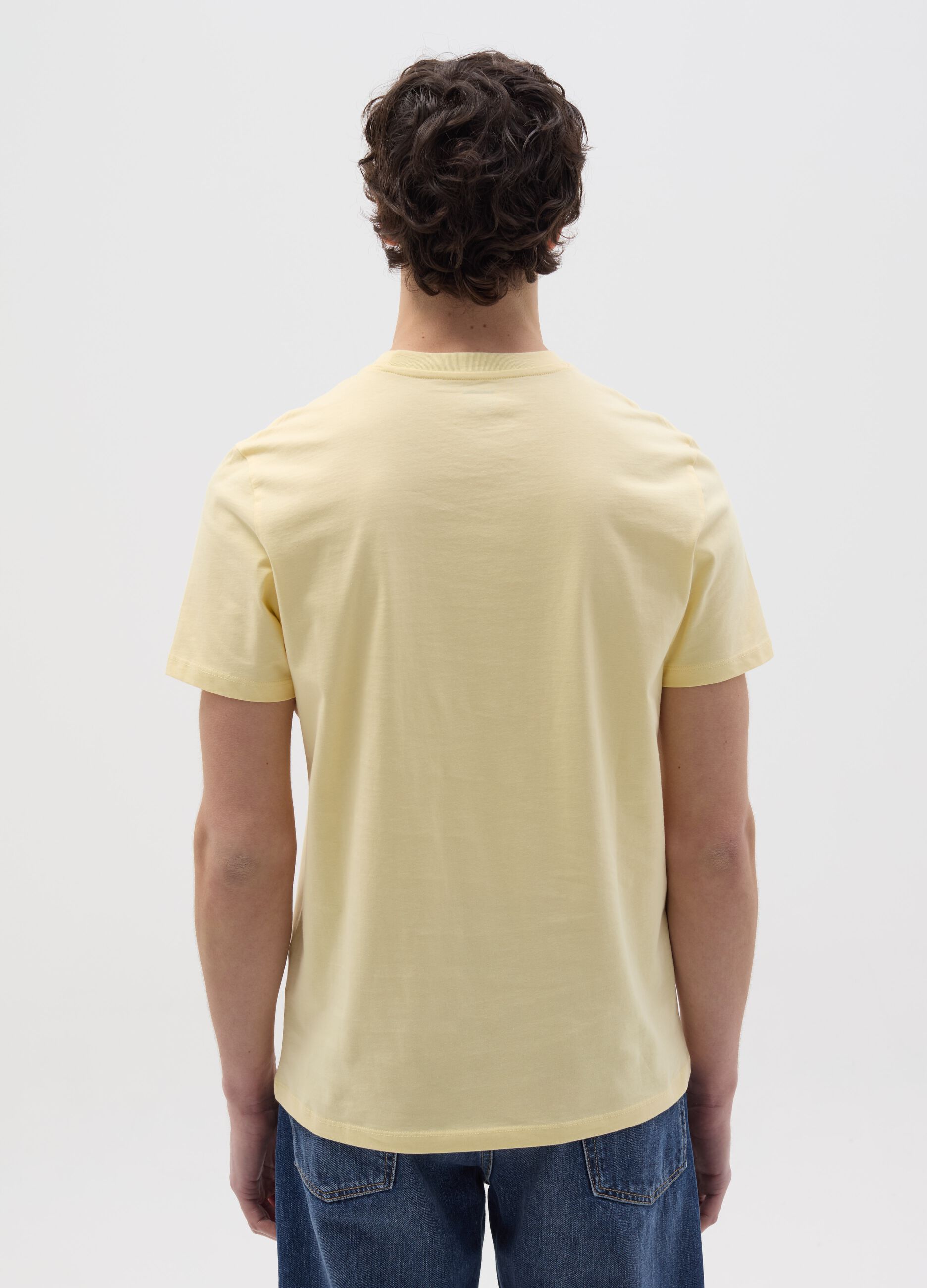T-shirt in cotone bio con scollo rotondo 