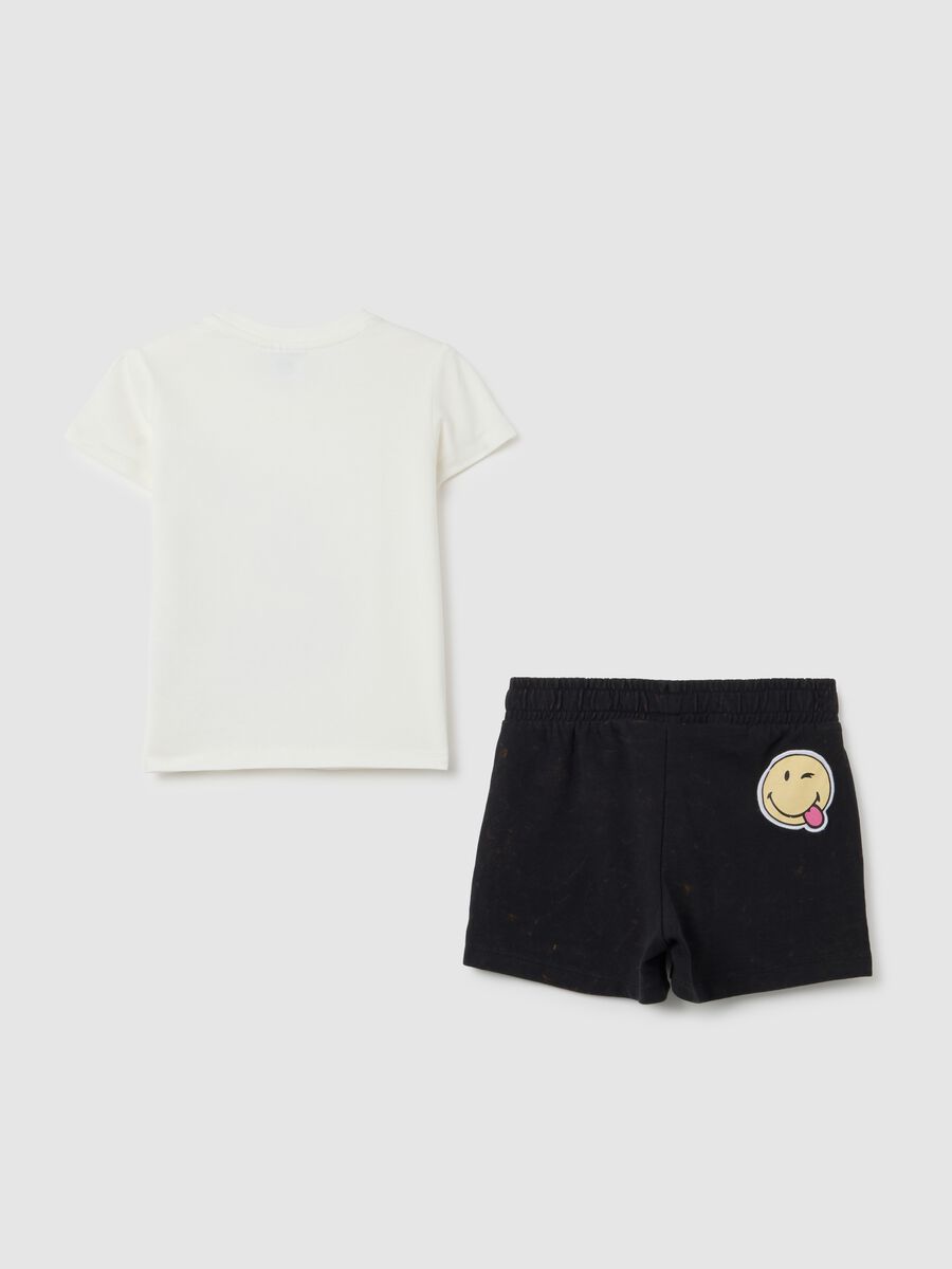 Girls' pure white cotton regular fit t-shirt set_1
