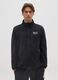 Black zip-up sweatshirt with high collar regular fit_0