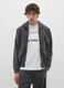 Black cotton blend hoodie with zip_2