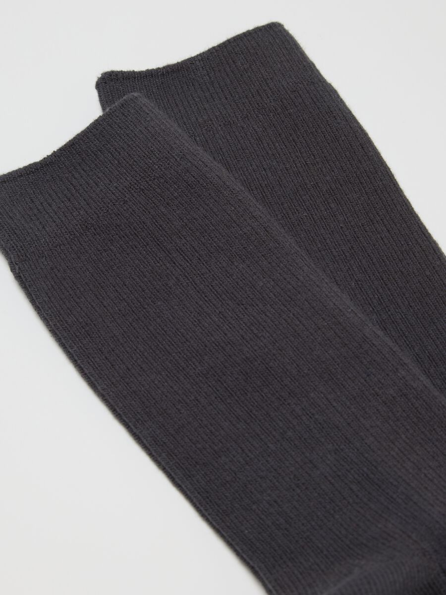 Calze midi nere in misto cotone_1