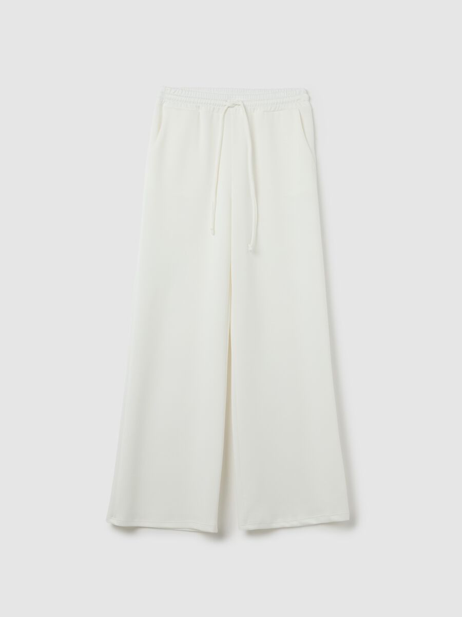 White palazzo trousers in stretch fabric_4