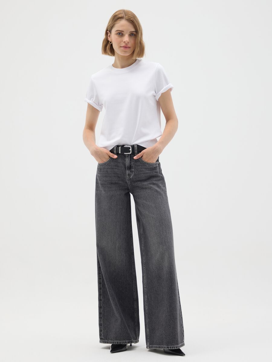 White pure cotton regular fit t-shirt_1