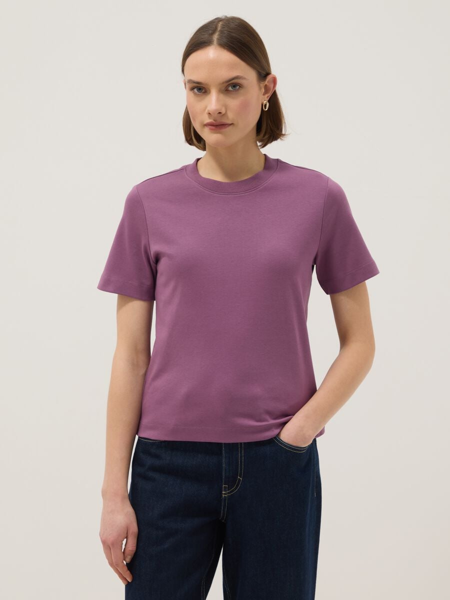 T-shirt The Iconic Tee viola in puro cotone relaxed fit_0