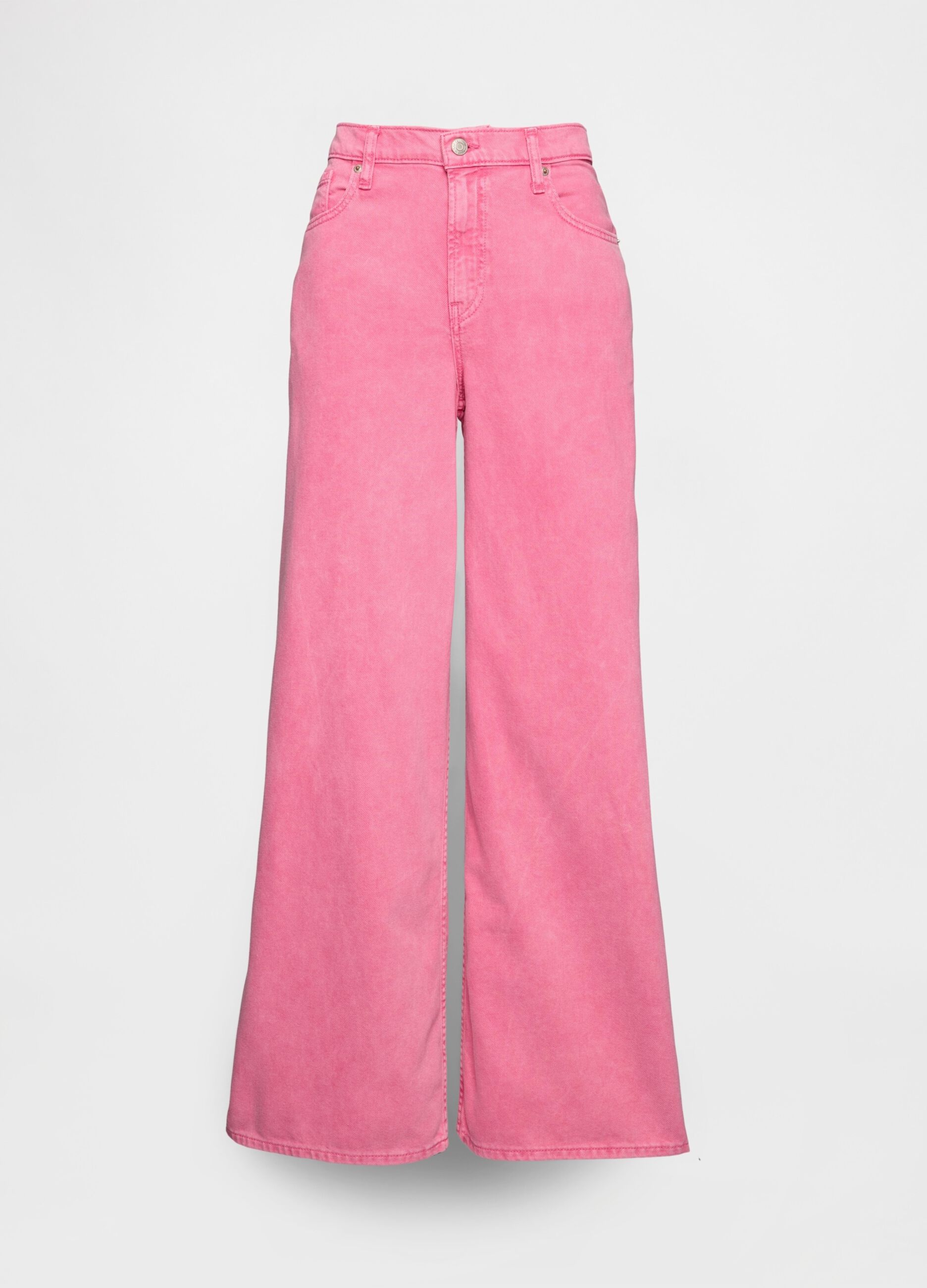 Pantaloni wide leg in denim rosa Gap