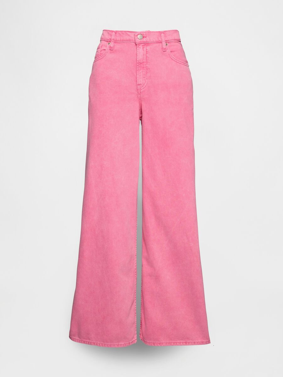 Gap Pink Denim Wide Leg Trousers_4