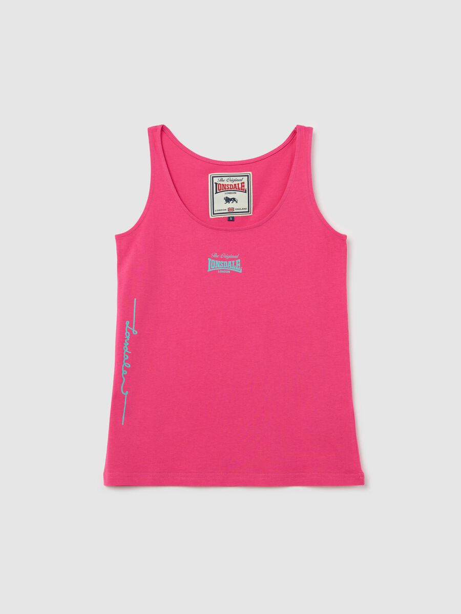 Fuchsia tank top with logo print_4