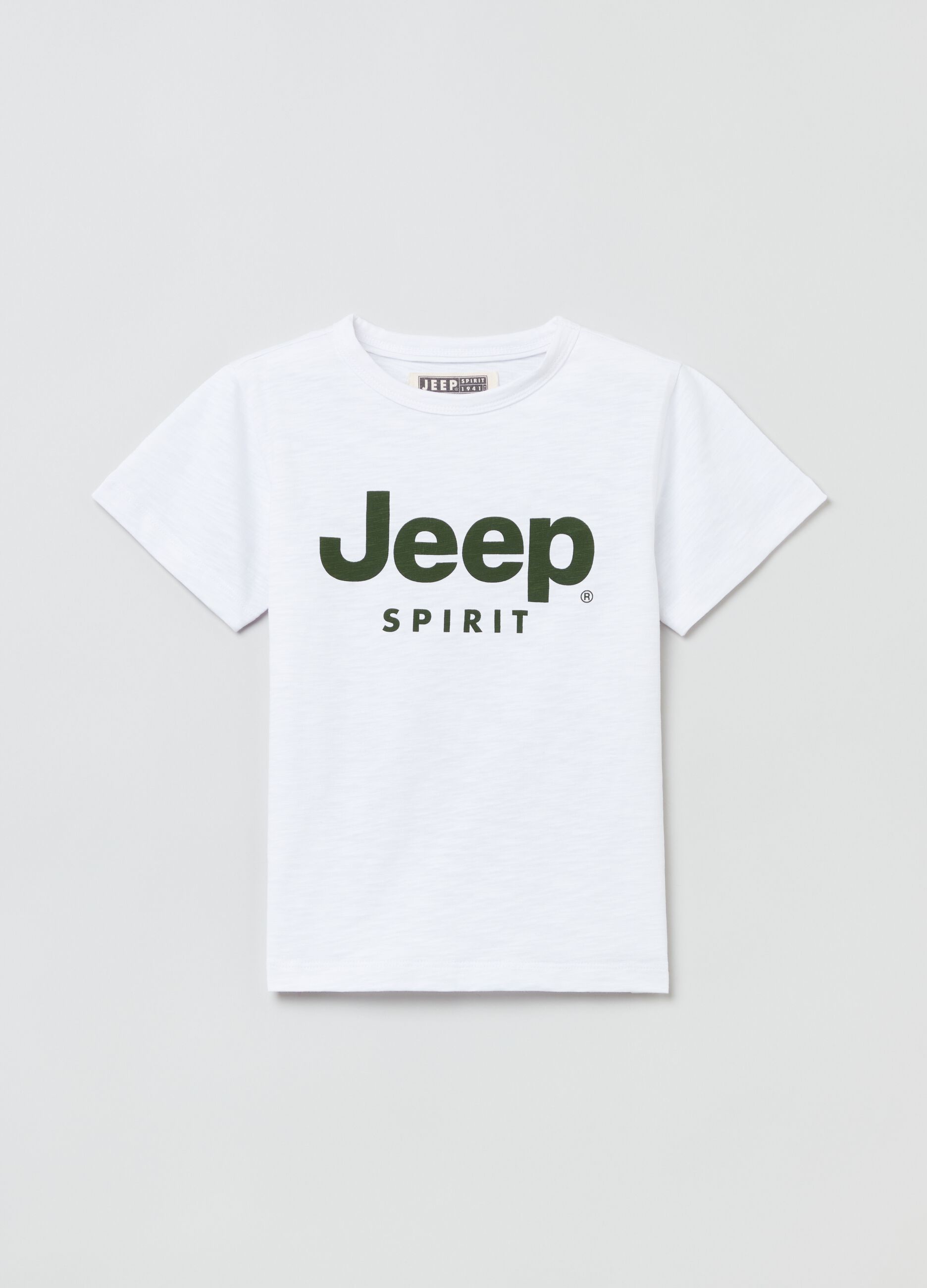 T-shirt in cotone con logo Jeep