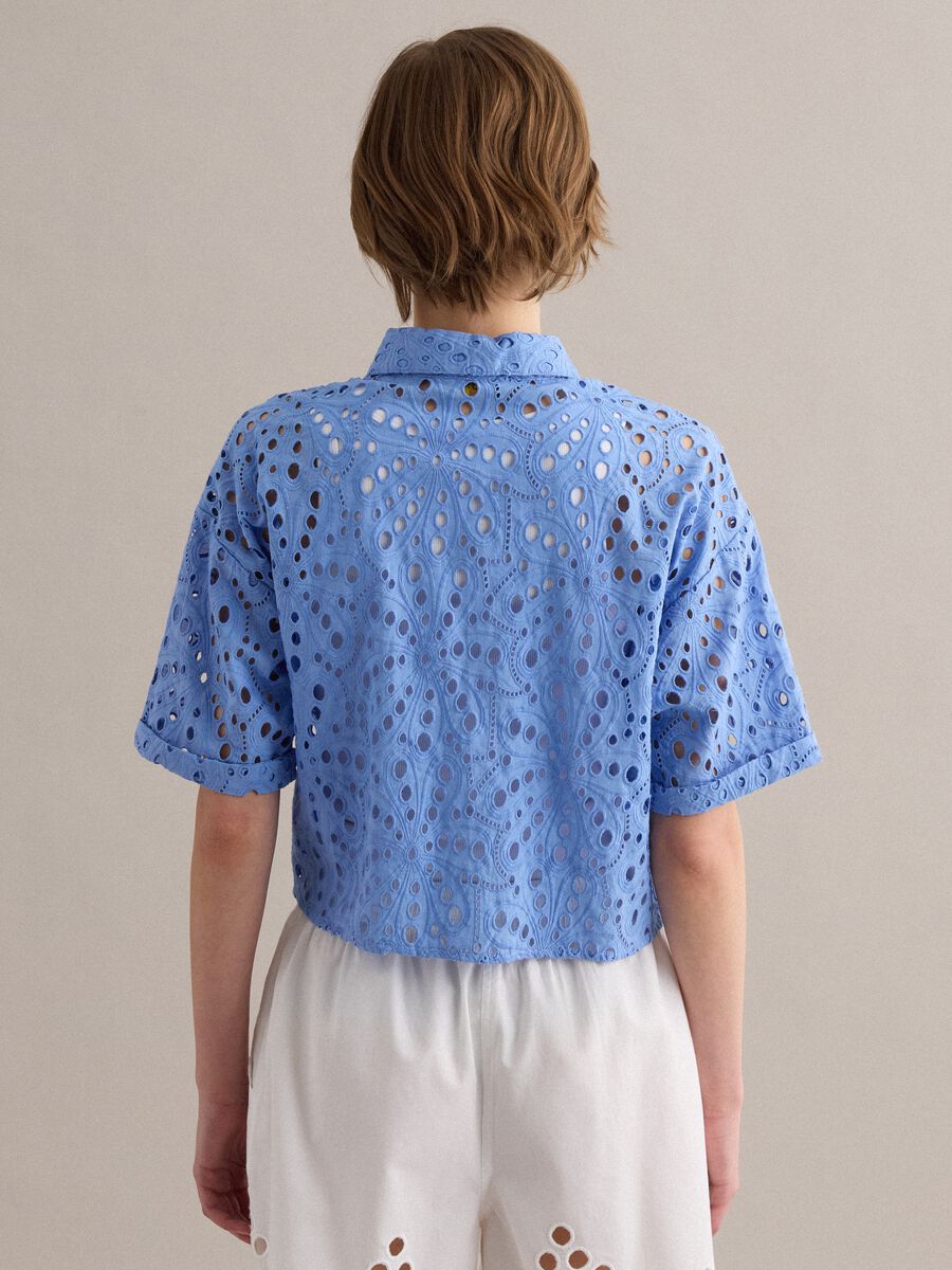 Camicia azzurra in puro cotone sangallo_3