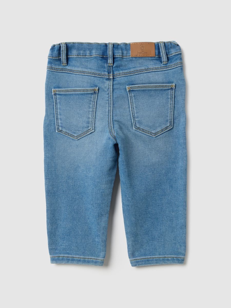 Boys' blue stretch denim trousers with regular fit_1
