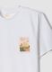 White pure cotton T-shirt with graphic print, regular fit_5