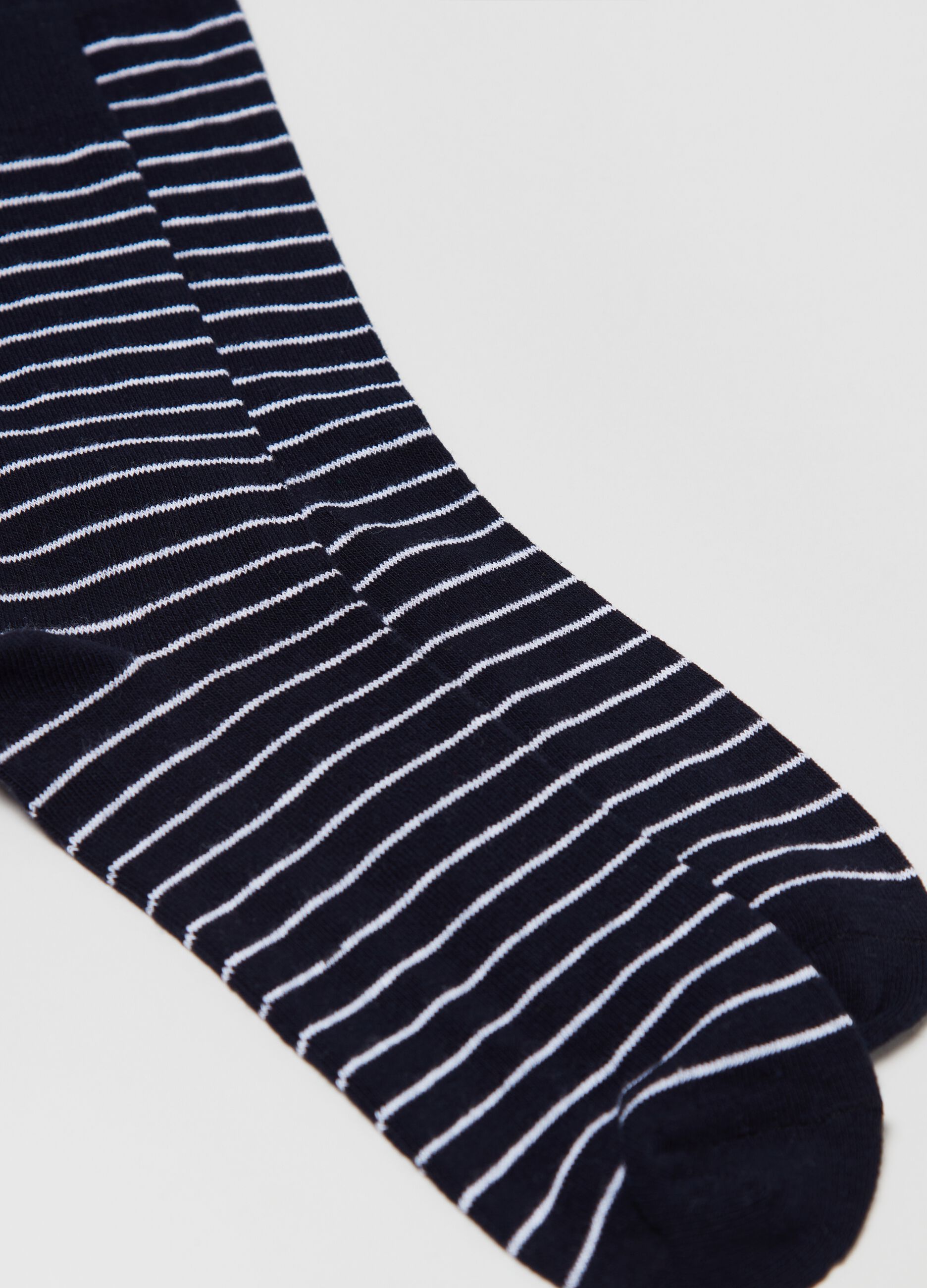 Five-pair pack mid-length striped socks