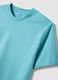 Short-sleeved pure cotton blue regular fit T-shirt_5