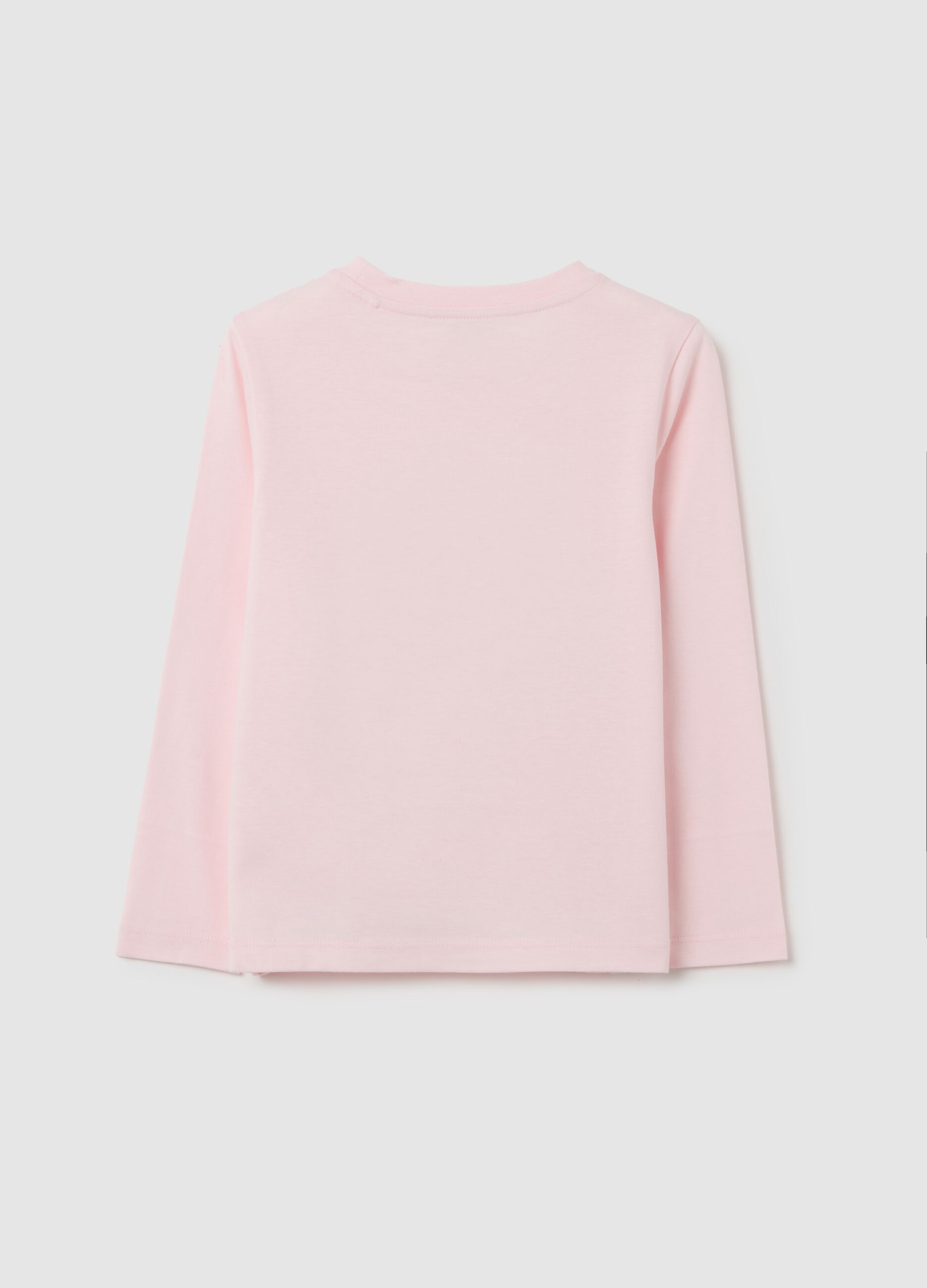Girls' Pink Pure Cotton Regular Fit T-Shirt
