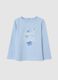 Girls' stretchy cotton blue T-shirt_0